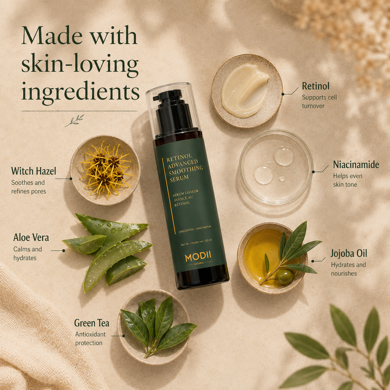 MODII Natural Retinol Advanced Smoothing Serum - 120ml