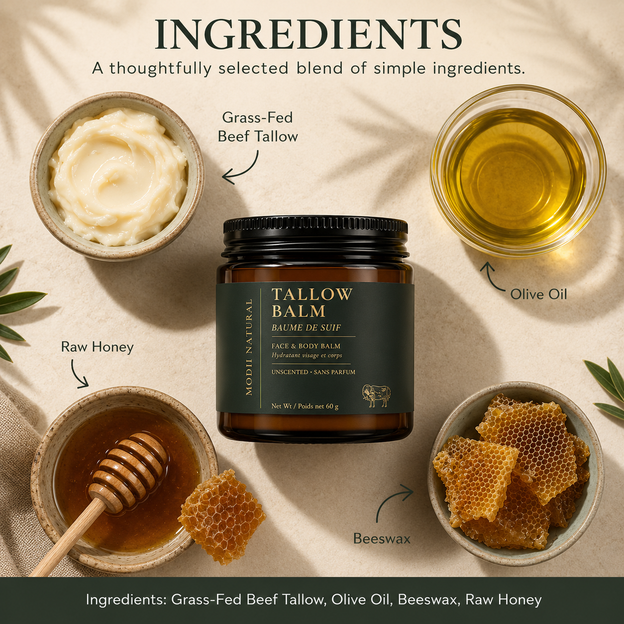Natural Handmade Tallow Balm - 60g