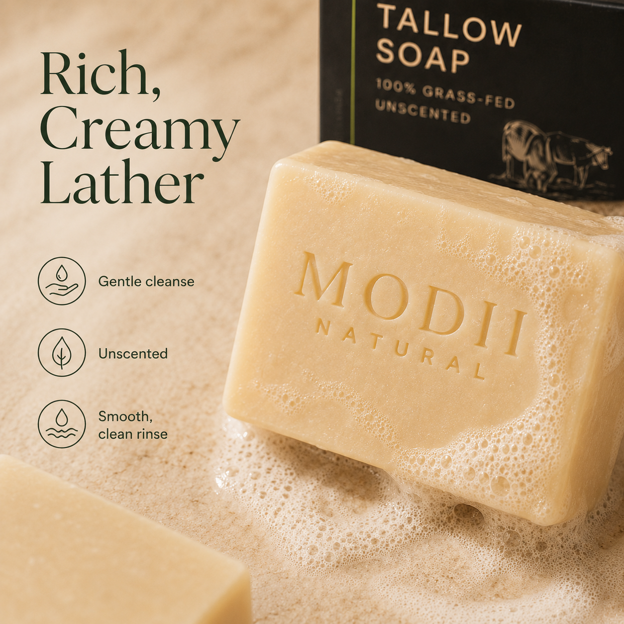 MODII Natural Handmade Tallow Soap - 120g