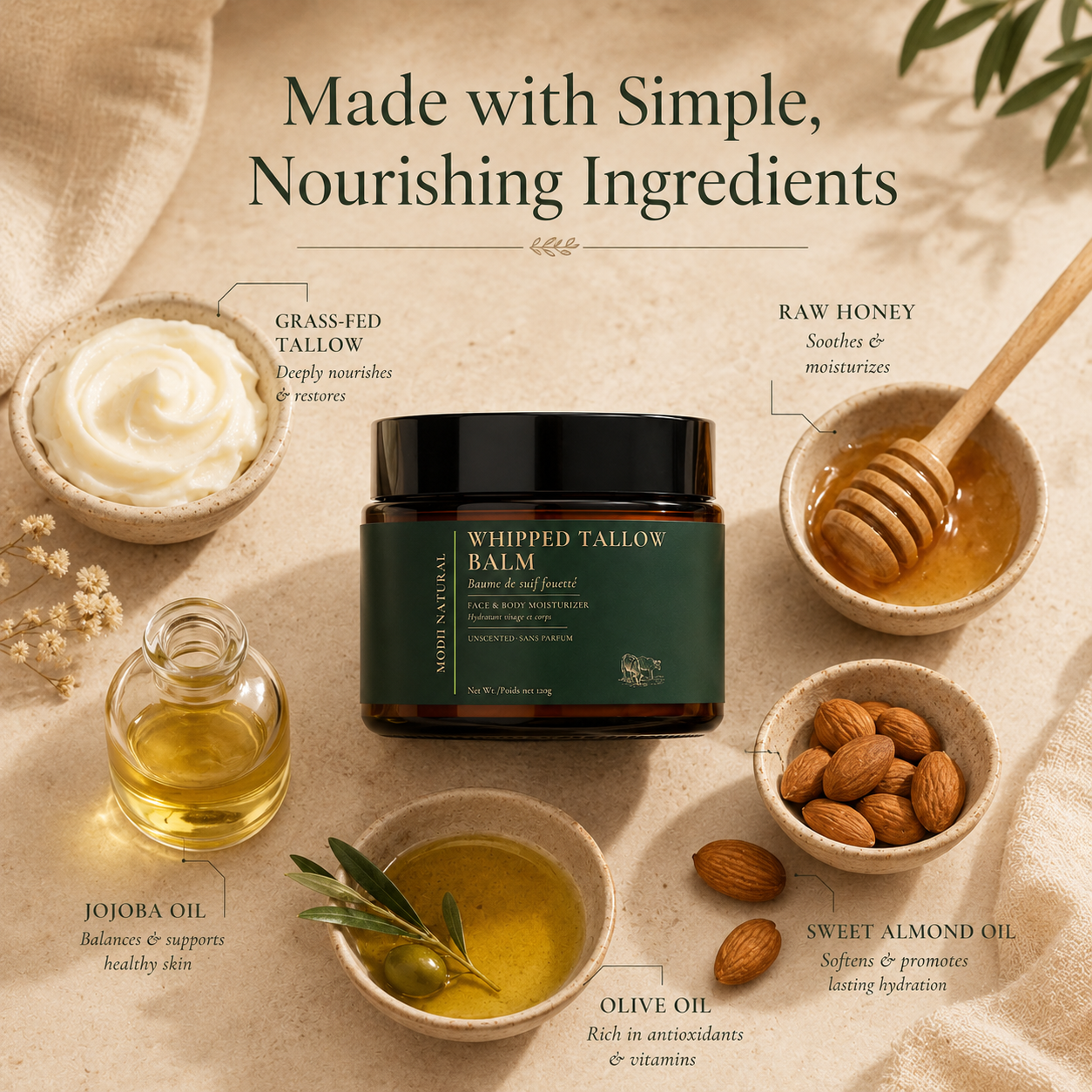 MODII Natural Whipped Tallow Balm (120g)