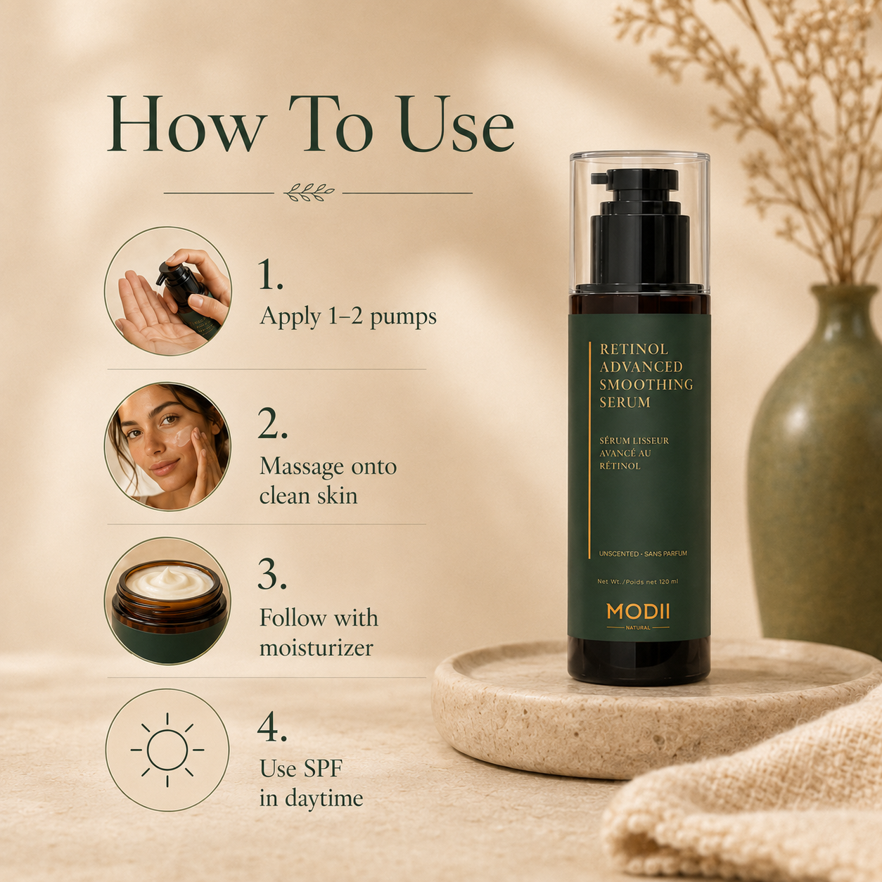 MODII Natural Retinol Advanced Smoothing Serum - 120ml