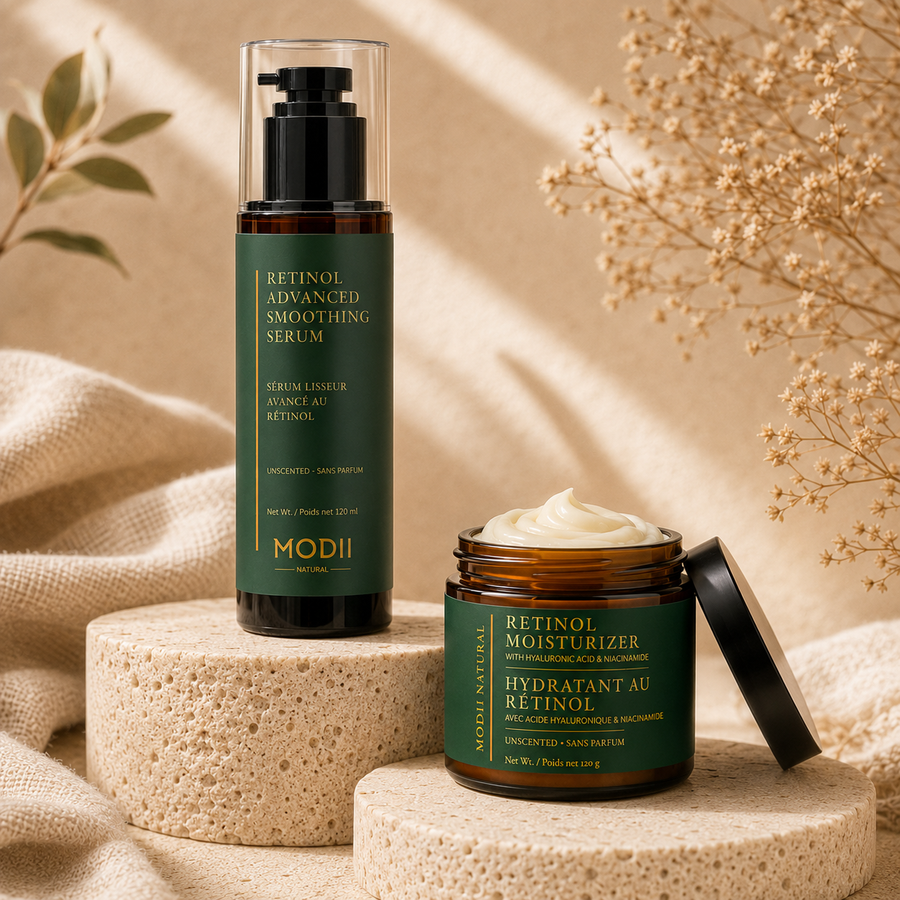 MODII Natural Retinol Renewal Duo serum and face moisturizer
