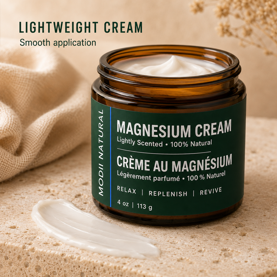 MODII Natural magnesium body cream with lemongrass