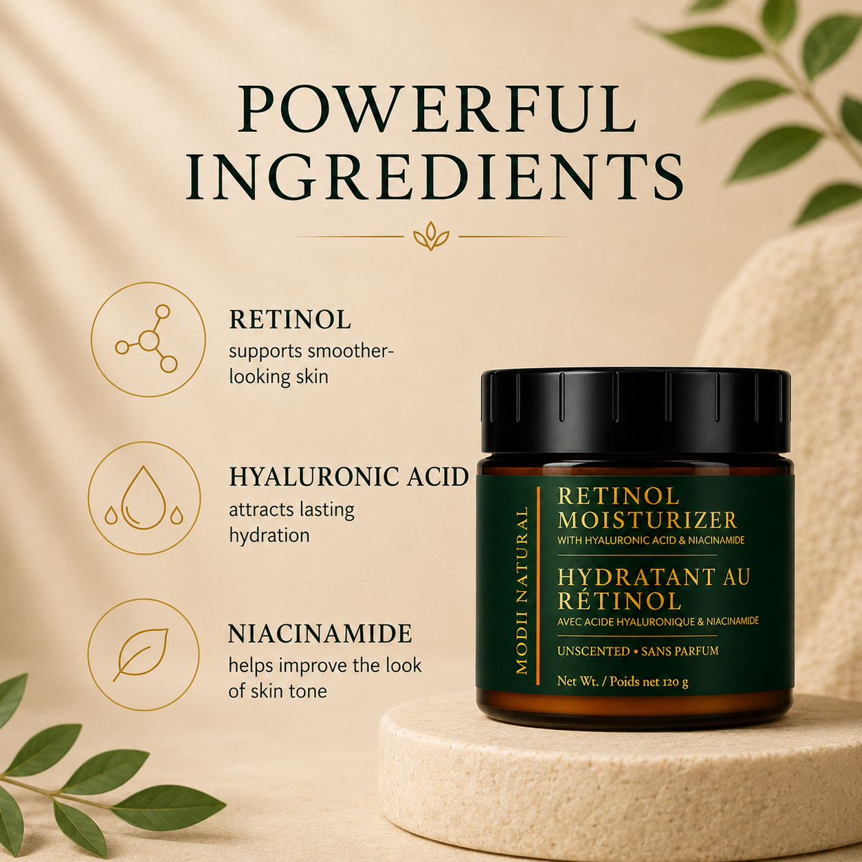 MODII Natural Retinol Face Moisturizer - 120ml