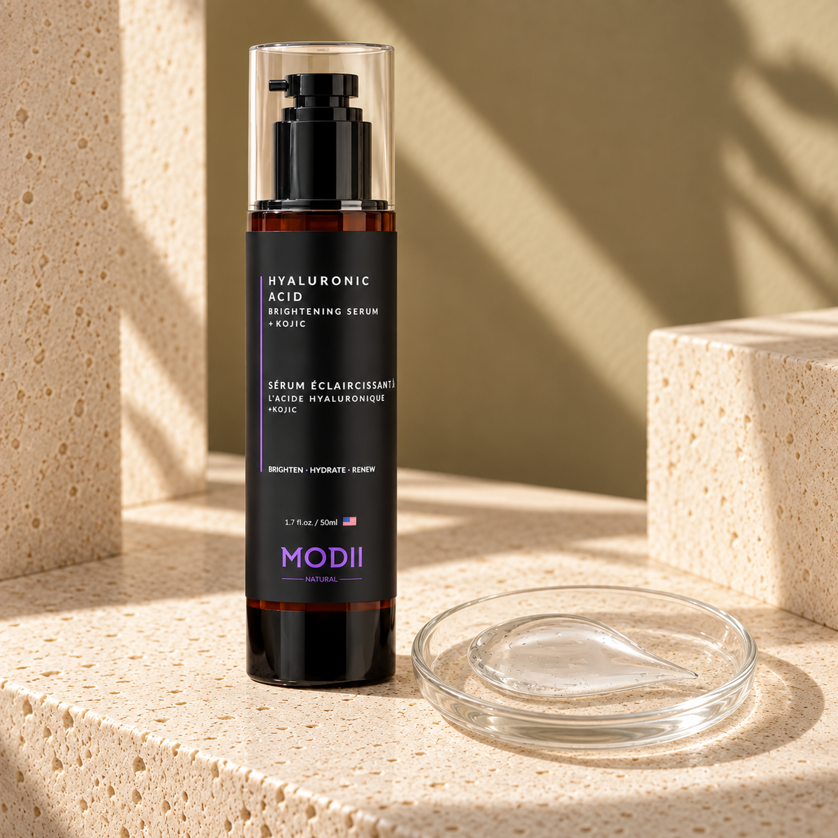 MODII Natural Hyaluronic Acid Brightening Serum + Kojic - 50ml — product texture detail