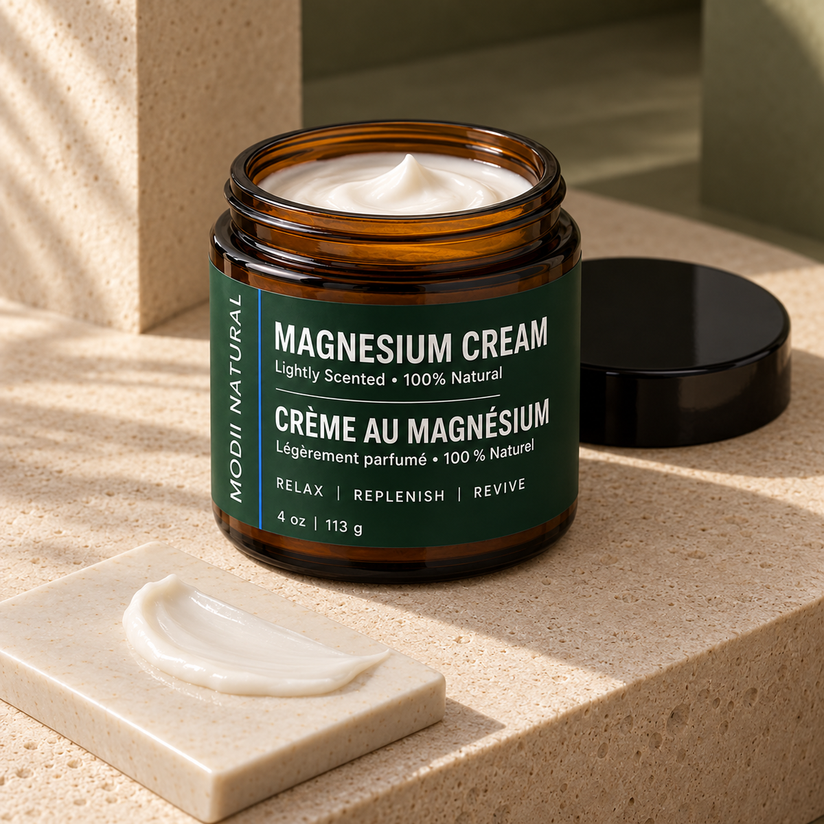 MODII Natural Magnesium Body Cream, Lemongrass - 113g — product texture detail
