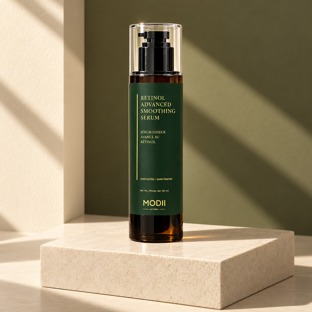 MODII Natural Retinol Advanced Smoothing Serum - 120ml — full product and packaging