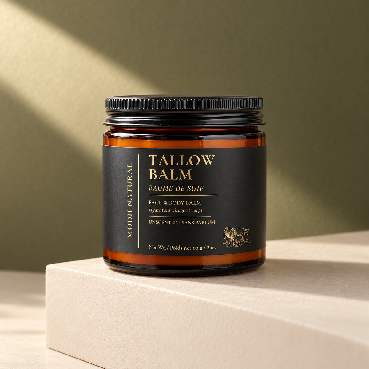 MODII Natural Tallow Balm — full product and packaging